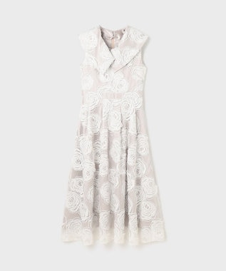GRACE CONTINENTAL ローズ刺繍ワンピース ホワイト