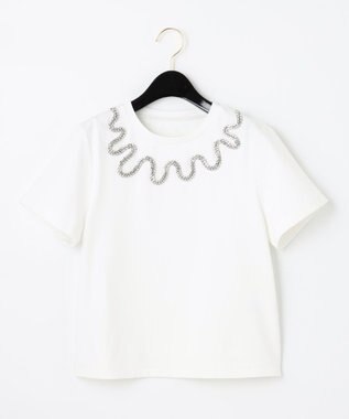 ビジューネックTシャツ　グレースコンチネンタル ビジューネックTシャツ / GRACE CONTINENTAL | GRACE