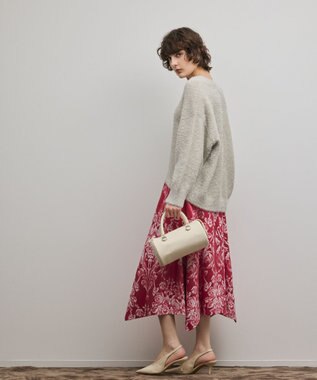 GRACE CONTINENTAL オーナメントジャガードハンカチヘムスカート ピンク