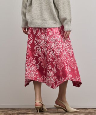 GRACE CONTINENTAL オーナメントジャガードハンカチヘムスカート ピンク