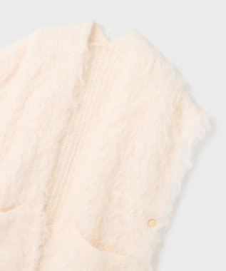 GRACE CONTINENTAL 起毛ニットベスト ホワイト