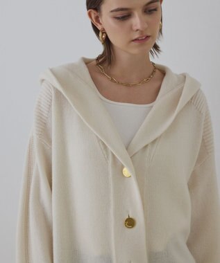 GRACE CONTINENTAL ウールフードニットカーディガン