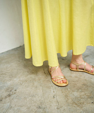 GRACE CONTINENTAL トリアセリネンフレアマキシ イエロー