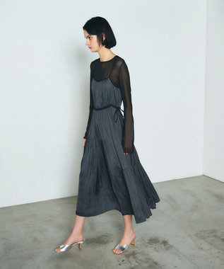 GRACE CONTINENTAL ギャザーキャミソールワンピース グレー