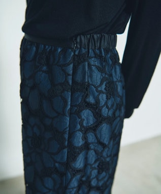 GRACE CONTINENTAL ローズレーススカート ネイビー