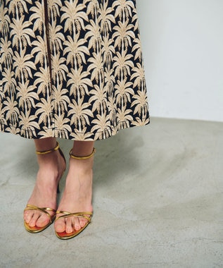 GRACE CONTINENTAL パームモチーフカーゴスカート ブラック