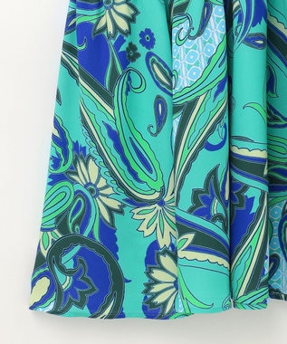 GRACE CONTINENTAL ペイズリープリントギャザスカート グリーン