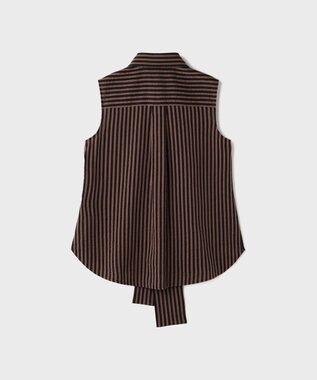 GRACE CONTINENTAL ヒッコリージャガードボウタイブラウス ブラウン