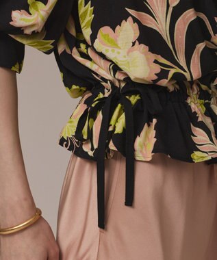 GRACE CONTINENTAL リゾートフラワートップ ブラック