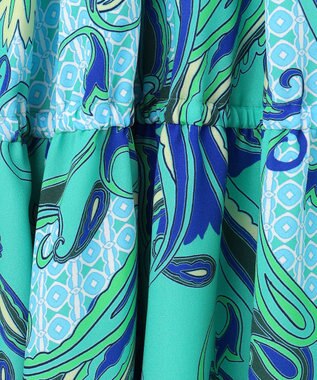 GRACE CONTINENTAL ペイズリープリントギャザスカート グリーン