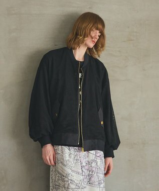 GRACE CONTINENTAL メッシュレイヤードブルゾン ブラック