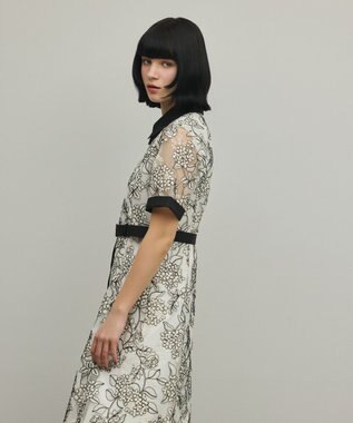 GRACE CONTINENTAL フラワーコード刺繍ワンピース キナリ