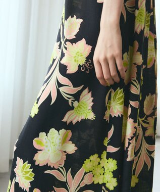 GRACE CONTINENTAL リゾートフラワーマキシ ブラック