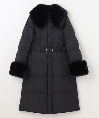 GRACE CONTINENTAL ファーパーツ付ロングダウン ブラック