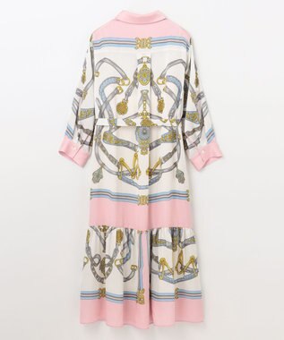 GRACE CONTINENTAL スカーフプリントシャツドレス ピンク