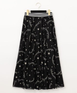 極美品 Grace Class 星 月 刺繍 総柄 スタームーンチュールスカート画像での確認をお願いいたします