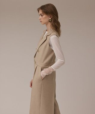 GRACE CONTINENTAL ツイードテーラーサロペット ベージュ