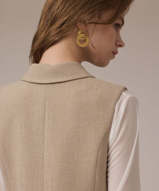 GRACE CONTINENTAL ツイードテーラーサロペット ベージュ