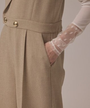 GRACE CONTINENTAL ツイードテーラーサロペット ベージュ