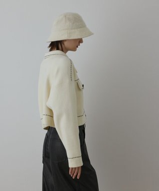 GRACE CONTINENTAL ステッチニットジャケット キナリ