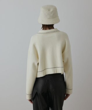 GRACE CONTINENTAL ステッチニットジャケット キナリ