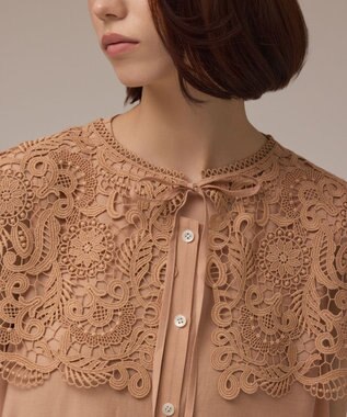 GRACE CONTINENTAL パターンレースカラーブラウス ピンク