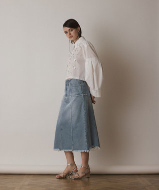 GRACE CONTINENTAL ビジューシャツ ホワイト