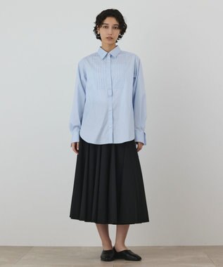 GRACE CONTINENTAL ピンタックドレスシャツ ブルー