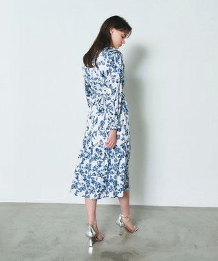 GRACE CONTINENTAL オリエンタルフラワープリントワンピース ホワイト