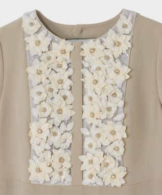 GRACE CONTINENTAL コサージュビジュードレス ベージュ