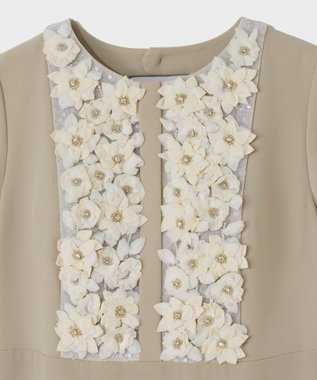 GRACE CONTINENTAL コサージュビジュードレス ベージュ