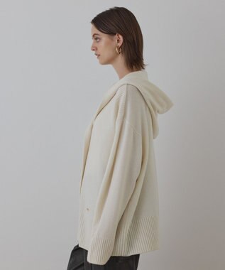 GRACE CONTINENTAL ウールフードニットカーディガン キナリ