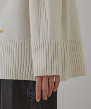 GRACE CONTINENTAL ウールフードニットカーディガン キナリ