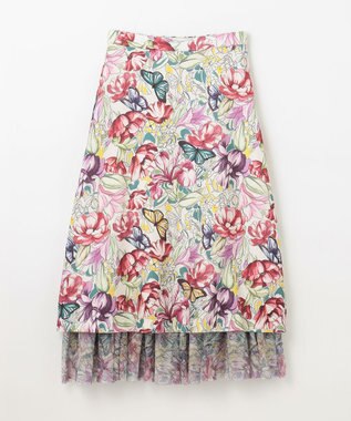 GRACE CONTINENTAL フラワーガーデンプリントスカート ピンク