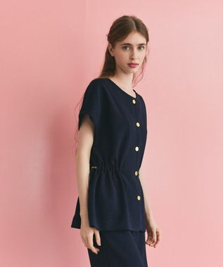 GRACE CONTINENTAL ダブルクロスジャージトップ ネイビー