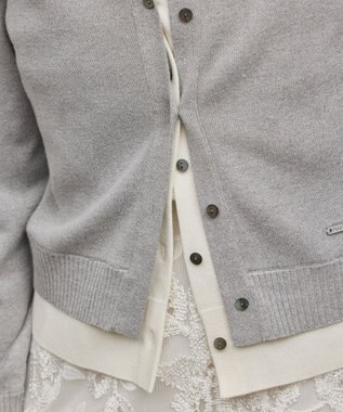 GRACE CONTINENTAL レイヤード風ニットカーディガン グレー