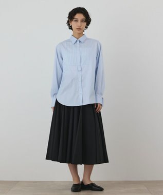 GRACE CONTINENTAL ピンタックドレスシャツ ブルー