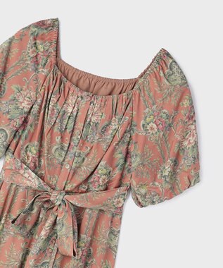 GRACE CONTINENTAL ヴィンテージフラワープリントワンピース キャメル