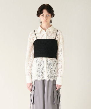 GRACE CONTINENTAL コードレースオーバーシャツ ホワイト