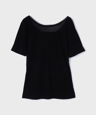 GRACE CONTINENTAL フロッキーチュールカットトップ ブラック