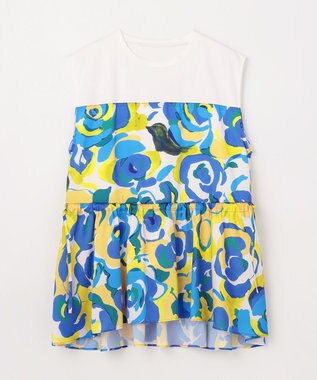 GRACE CONTINENTAL ペイントカラープリントトップ イエロー