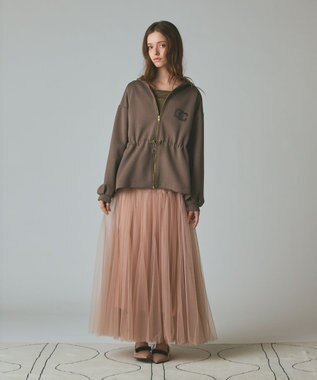 GRACE CONTINENTAL ロゴドロストフーディ カーキ