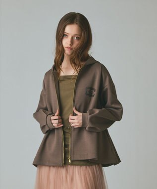 GRACE CONTINENTAL ロゴドロストフーディ カーキ