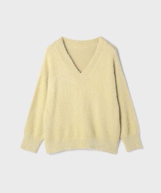 GRACE CONTINENTAL ラメフェザーニットトップ イエロー