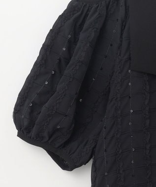 GRACE CONTINENTAL チュールフリルフレアトップ ブラック