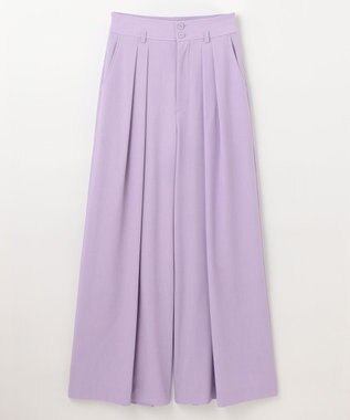 GRACE CONTINENTAL ツータックベルトワイドパンツ ラベンダー