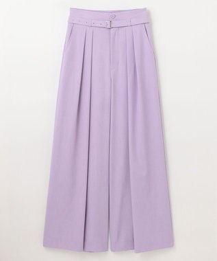 GRACE CONTINENTAL ツータックベルトワイドパンツ ラベンダー