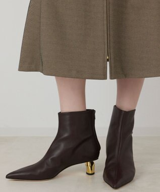GRACE CONTINENTAL フレア切替カットワンピース ベージュ