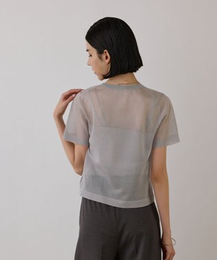 GRACE CONTINENTAL ブライトシアーニットトップ グレー