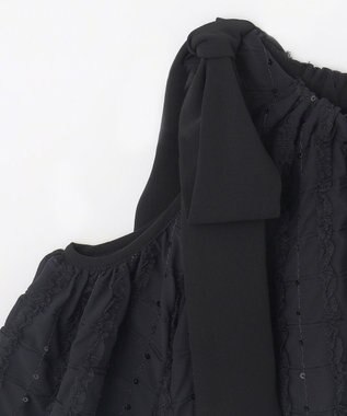 GRACE CONTINENTAL チュールフリルフレアトップ ブラック
